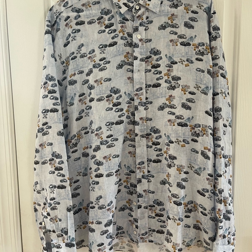Robert Graham Gray and Black Casual Button Down Shirt